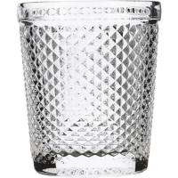 Vaso de vidrio transparente con relieve Onix 27 cl, pack 3 uds