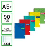 Cuaderno espiral A5+, cuadrícula 4x4 mm, tapa de plástico ¿Cuál te llegará? 2434 CAMPUS, 80 hojas Cuaderno espiral A5+, cuadrícula 4x4 mm, tapa de plástico ¿Cuál te llegará? 2434 CAMPUS, 80 hojas
