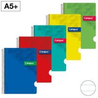 Cuaderno A5+, tapa polipropileno, Rayado horizonal, colores ¿cual te llegará? CAMPUS, 80 hojas