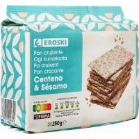 Pan de centeno y sésamo EROSKI, paquete 250 g