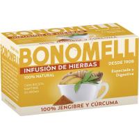 Infusión de jengibre y cúrcuma BONOMELLI, caja 16 sobres