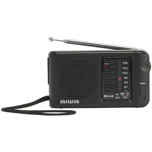 Radio portátil con auriculares negra, a pilas, RS-44 AIWA