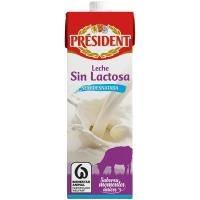 Leche sin lactosa semidesnatada PRESIDENT, brik 1 litro
