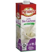 Leche sin lactosa desnatada PRESIDENT, brik 1 litro