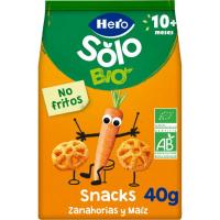 Snack ecológico de zanahoria y maíz HERO, bolsa 40 g