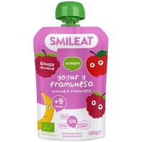 Bolsita de yogur y frambuesa bio SMILEAT, doypack 100 g