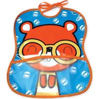 Babero vinilo impreso, bolsillo diseño oso, cierre con cintas 25x30cm TI-TIN, 1 ud