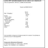 Leche semidesnatada calcio ASTURIANA, brik 1 litro