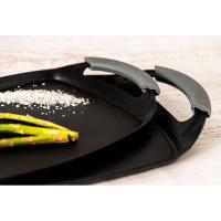Asador Ébano de aluminio con asas de silicona, apto para todo tipo de cocinas QUID, 47x29 cm