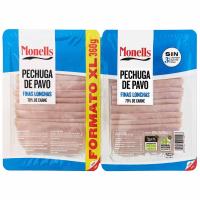 Pechuga de pavo lonchas finas MONELLS, pack 2x180 g Pechuga de pavo lonchas finas MONELLS, pack 2x180 g