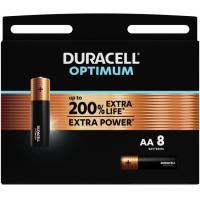Pila alcalina optimum  LR06 (AA) DURACELL, pack de 8 uds