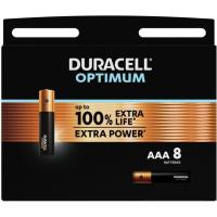 Pila alcalina optimum  LR03 (AAA) DURACELL , pack de 8 uds