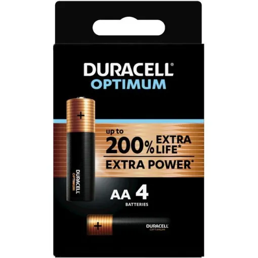 Pila alcalina optimum  LR06 (AA) DURACELL,  pack de 4 uds