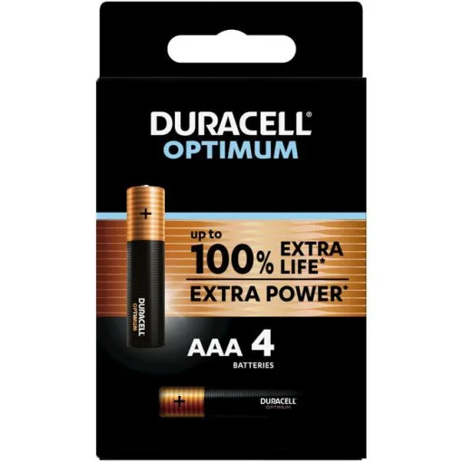 Pila alcalina optimum  LR03 (AAA) DURACELL, pack de 4 uds