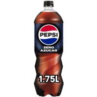 Refresco de cola sin azúcar PEPSI ZERO, botella 1,75 litros
