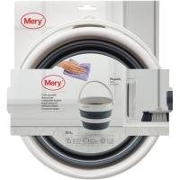 Cubo plegable con asa,capacidad 12 litros MERY, abierto: 32x 6,5x36 cm