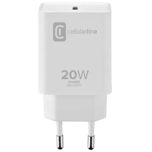 Cargador de red blanco USB-C 20W, ACHIPHUSBCPD20WW CELLULAR LINE