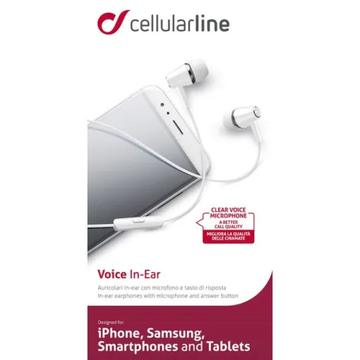Auriculares de botón blancos con micro, AUINEARW CELLULAR LINE