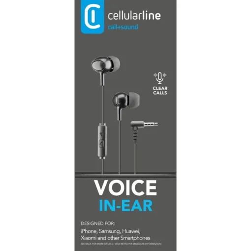 Auriculares de botón negros con micro, AUINEARK CELLULAR LINE