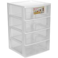 Cajonera de plástico, 4 cajones HEGA, 380x380x580 cm
