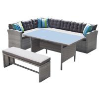 Conjunto Cies: cojines, 2 sofas 3 plazas, banco y mesa