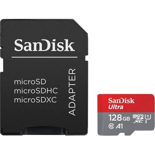 Tarjeta microSDXC con adaptador, 128 GB Class 10 Ultra SANDISK