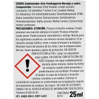 Ambientador eléctrico de naranja y cedro EROSKI, recambio 1 ud