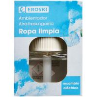 Ambientador eléctrico ropa limpia EROSKI, recambio 1 ud Ambientador eléctrico ropa limpia EROSKI, recambio 1 ud