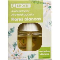 Ambientador eléctrico flores blancas EROSKI, recambio 1 ud Ambientador eléctrico flores blancas EROSKI, recambio 1 ud