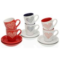 Juego de café Jada, platos con tazas, gres VERSA HOME, set 6 piezas