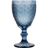 Copa de vidrio azul labrada Blue Moon BIDASOA, 300 ml