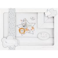 INTERBABY sehaska izarak, animaliatxoak grisa, 60x120 cm, 3 pieza, % 100 kotoizkoak, 1 ale