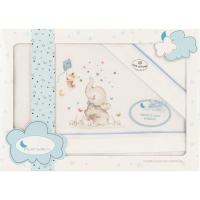 INTERBABY sehaska izarak, elefante urdina, 60x120 cm, 3 pieza, % 100 kotoizkoak, 1 ale