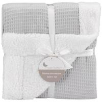 Manta nido de abeja gris con borreguillo, tacto extrasuave INTERBABY, 80x110 cm Manta nido de abeja gris con borreguillo, tacto extrasuave INTERBABY, 80x110 cm