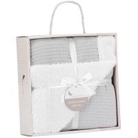 Manta nido de abeja gris con borreguillo, tacto extrasuave INTERBABY, 80x110 cm