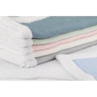 Manta nido de abeja gris con borreguillo, tacto extrasuave INTERBABY, 80x110 cm