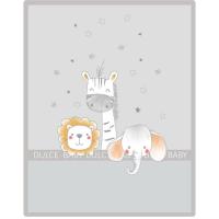 INTERBABY Raschel sehaskarako tapakia, oihan grisa, belus-ukimena, 100x140 cm