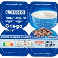 Yogur griego sabor café EROSKI, pack 4x125 g