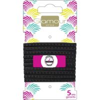 GLAMOUR goma lau irristagaitz beltzak, sorta 10 ale