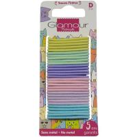Gomas finas de colores pequeñas GLAMOUR, pack 30 uds