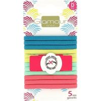 Gomas planas de caucho de colores GLAMOUR, pack 12 uds Gomas planas de caucho de colores GLAMOUR, pack 12 uds