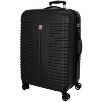 Trolley grande India negro ABS, 4 ruedas cierre combinación ROLL ROAD, 48x70x28 cm