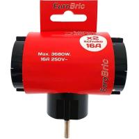 EUROBRIC alboko egokigailu beltz bikoitza, 16A, 1 ale