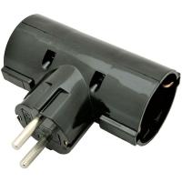 Adaptador doble lateral 16A negro EUROBRIC, 1 ud