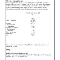 Chorizo picante de León EMBUTIDOS MANOLO, sarta 500 g