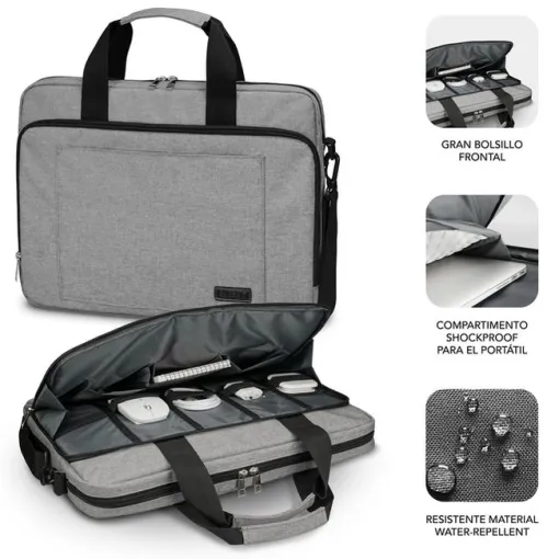 Maletín gris para portátil de hasta 15,6'', Air Padding SUBBLIM
