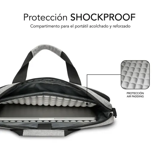 Maletín gris para portátil de hasta 15,6'', Air Padding SUBBLIM