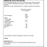 Bebida vegetal de coco sin azúcar ECOCESTA, brik 1 litro