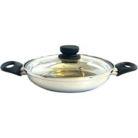 Tartera de acero inoxidable con tapa de cristal, apto para todo tipo de cocinas ALZA Basic, Ø28 cm