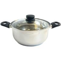 Cacerola de acero inoxidable con tapa de cristal, apto para todo tipo de cocinas ALZA Basic, Ø 20 cm